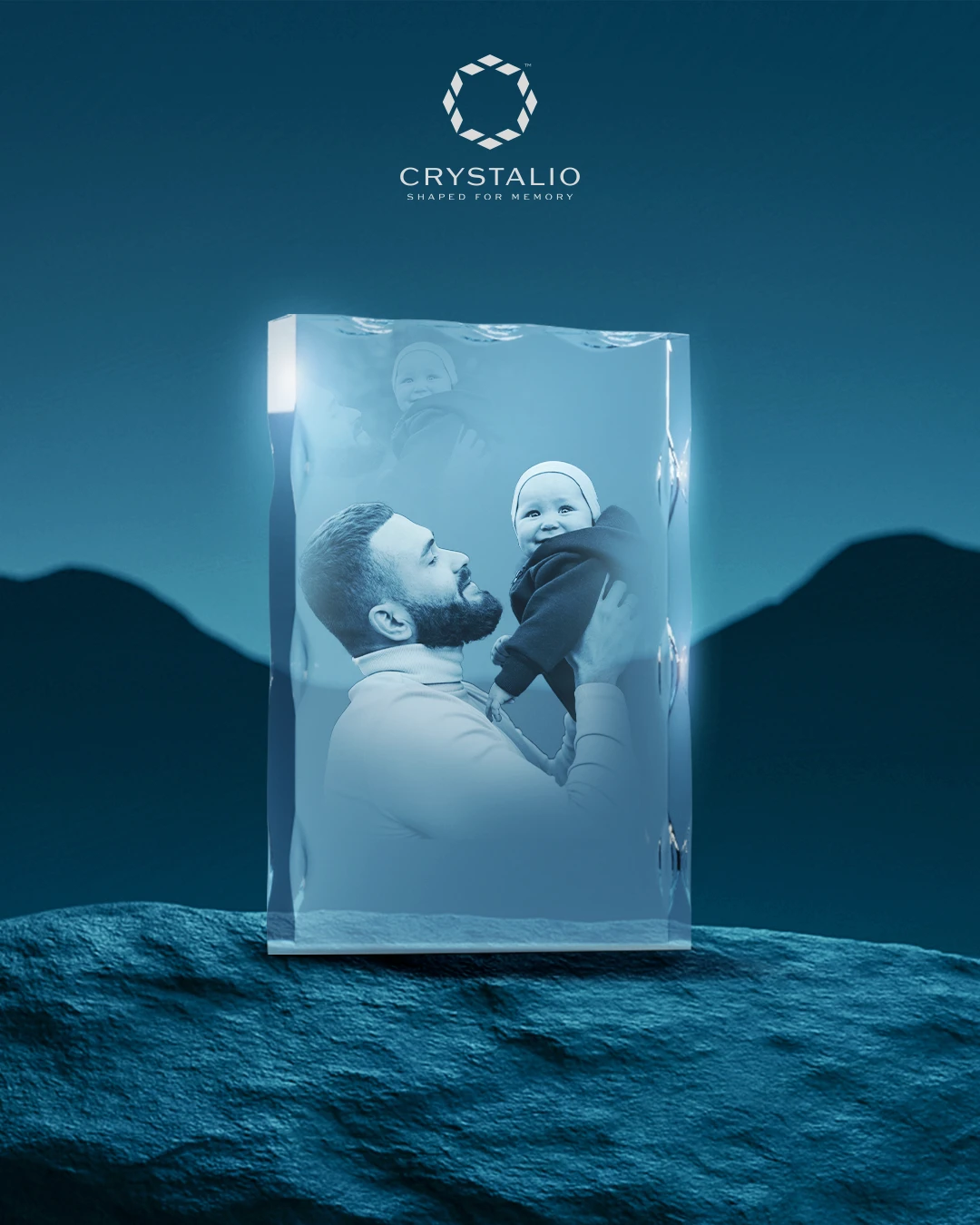 نقش كريستالي ثلاثي الأبعاد – مستطيل فاخر 3D Engraving Crystal – Prestige Rectangle 
